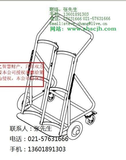 供应双瓶式气瓶推车气瓶推车氧气瓶