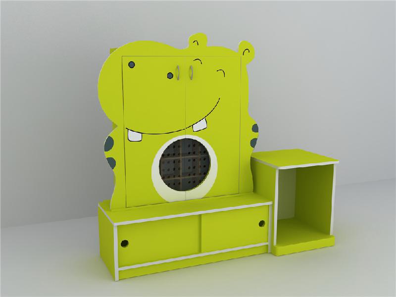 幼兒園家具E02-14河馬茶杯柜圖片