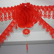招財(cái)燈塑料紙燈籠結(jié)婚裝飾必備品燈籠批發(fā)平安窩蜂大紅紙喜慶燈