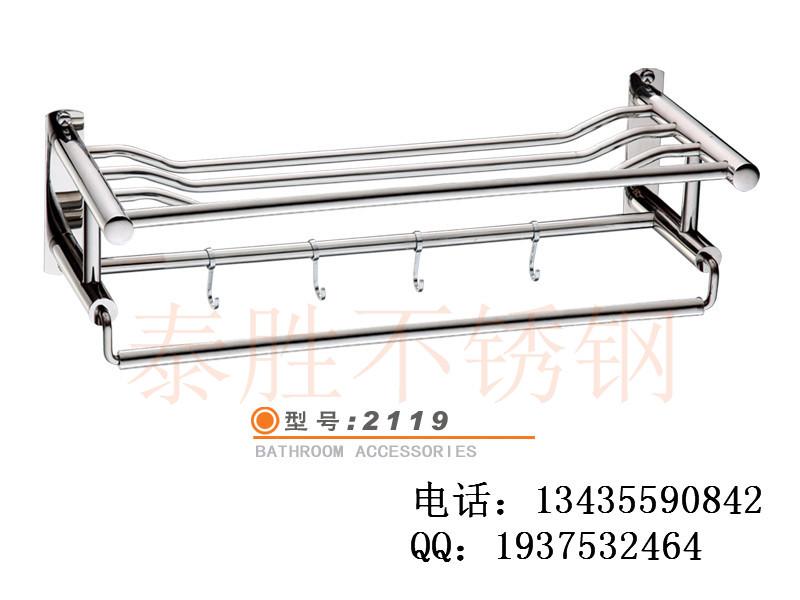 供应云南折叠式活动不锈钢双层浴巾架，云南定做浴巾架厂家