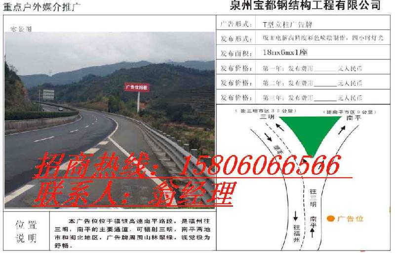 供應(yīng)高速公路南平路段廣告牌