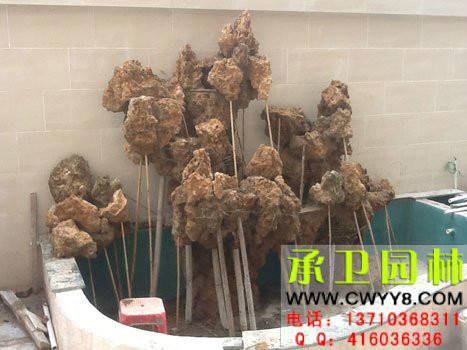 供應(yīng)承衛(wèi)園藝廣州陽臺吸水石假山盆