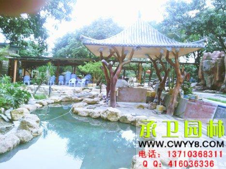 供應(yīng)增城永和園林假山魚池工程黃蠟石假山石山水景花架涼亭錦鯉池過濾池