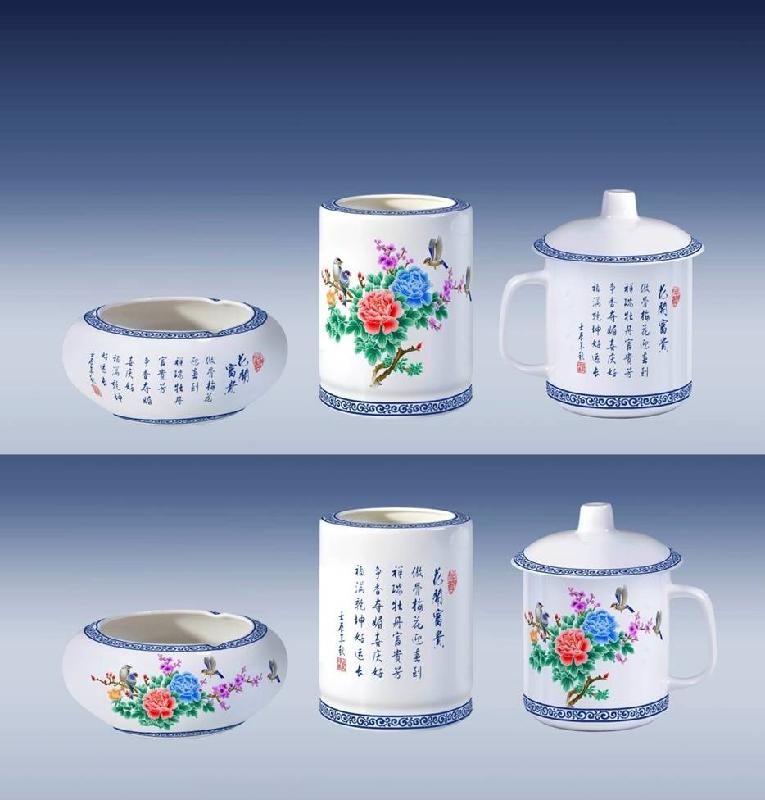 供應(yīng)濟(jì)南瓷器禮品濟(jì)南青花瓷禮品套裝