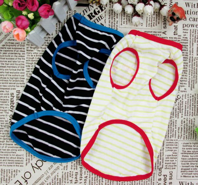 供應(yīng)2013年新款/寵物服裝/水手T恤黃白條紋