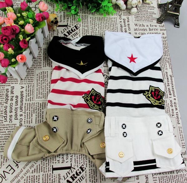 供應2013年新款/寵物服裝/西部牛仔情侶服黑白條紋