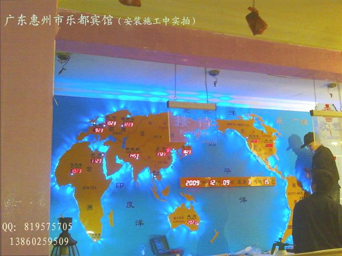 供應(yīng)酒店大堂用品/酒店大堂背景墻裝飾-新款*地圖鐘