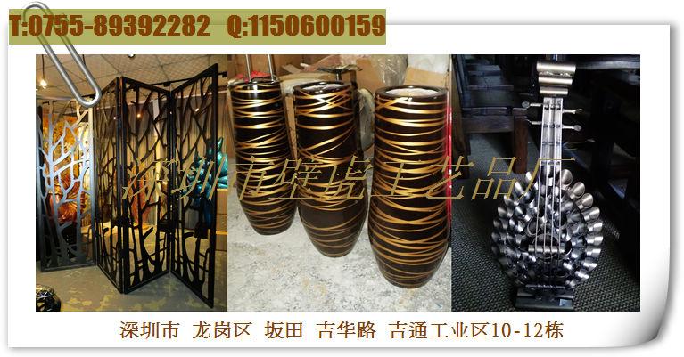 供應(yīng)銀川酒店藝術(shù)品軟裝配飾抽象雕塑玻璃鋼花盆不銹鋼壁飾浮雕