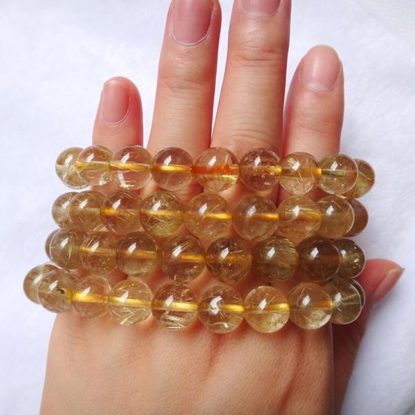 供應(yīng)天然9毫米黃發(fā)晶手鏈Q(jìng)Q2501326982黃發(fā)晶男款手鏈女款手