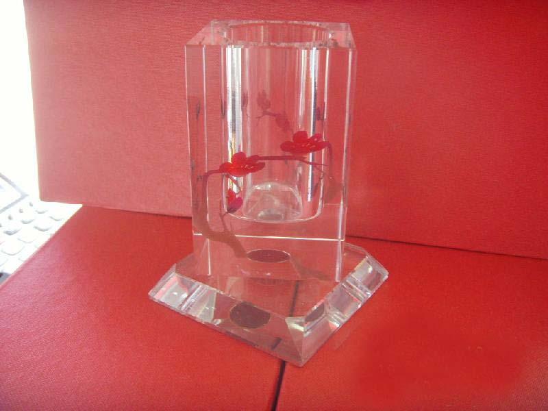 供應(yīng)西安水晶筆筒/西安水晶筆筒定做/水晶筆筒設(shè)計(jì)/水晶筆筒刻字廠家