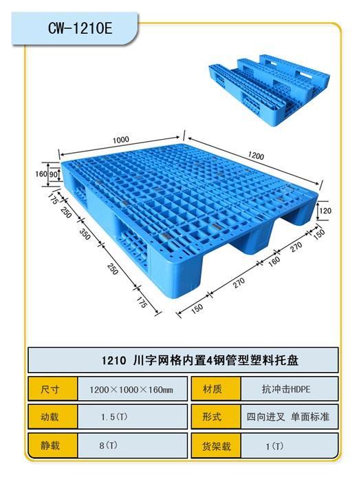 川字网格塑料托盘120160内8根钢管图片