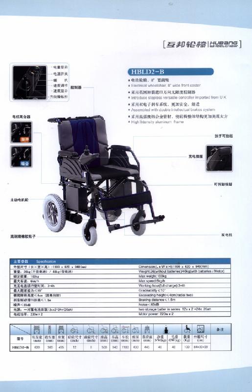 供應上海互邦HBLD2-B電動輪椅