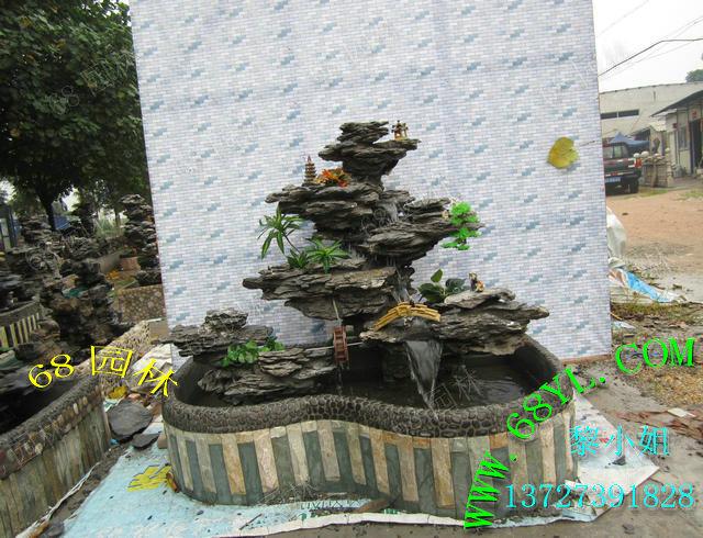 供應(yīng)廣東佛山廣州英德石盆景可移動假山魚池訂制
