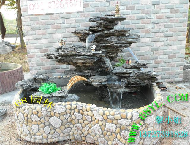 供應(yīng)陽臺擺設(shè)移動英石假山魚池 水景流水假山裝飾魚池園林造景