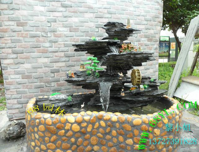 供應(yīng)英石假山鵝卵石魚(yú)池 假山魚(yú)池 魚(yú)池 水景