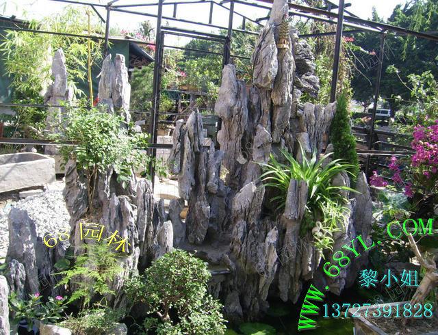 供應(yīng)廣東英石峰山真石頭造景/英德石假山/上門(mén)制作假山施工團(tuán)隊(duì)廠家