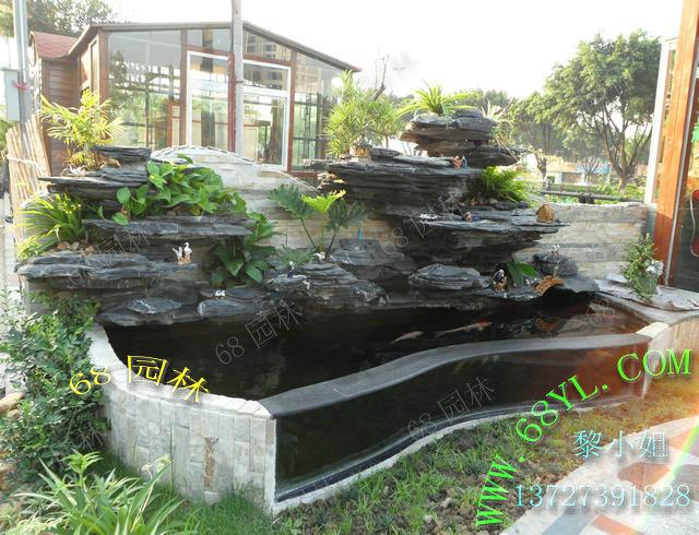 供應(yīng)英石假山魚(yú)池出售上門(mén)造景/黃臘石千層石吸水石假山等大型假山制作