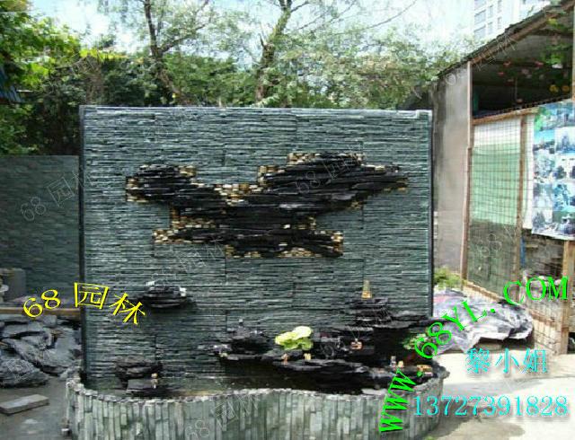 供應戶外花園陽臺擺設水幕墻 盆景假山綠化田園景觀