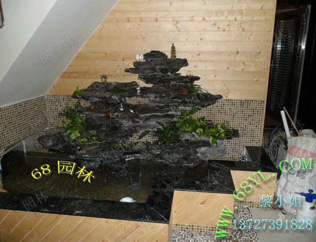 供應(yīng)真石頭英石假山 68園林假山魚池工程