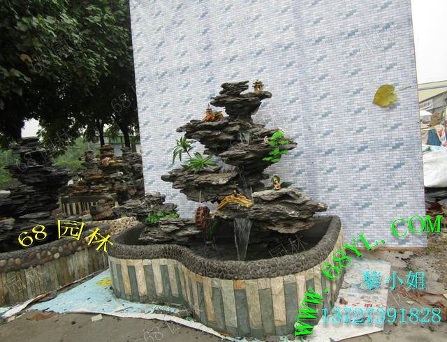 供應(yīng)廣東佛山廣州英德石盆景可移動假山魚池訂制