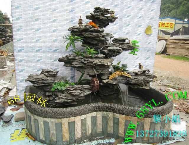 供應(yīng)廣東佛山廣州英德石盆景可移動假山魚池訂制