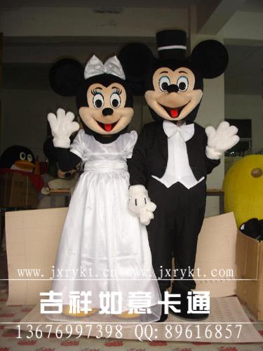 婚纱米老鼠卡通服装婚庆米奇人偶服图片