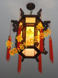 供應(yīng)酒店工程燈中式仿古木藝羊皮吊燈復(fù)古客廳書房臥室燈