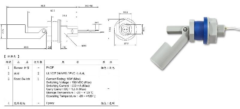 供应台湾进口PVDF浮球开关