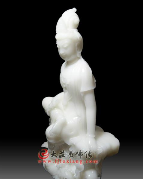 漢白玉三面觀音-阿耨觀音-玉雕佛 漢白玉觀音 佛像廠家-玉雕持經(jīng)觀音