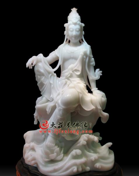 玉雕水月觀音-妙吉祥-玉雕觀音 妙吉祥-玉雕觀音 觀音-安徽玉雕佛