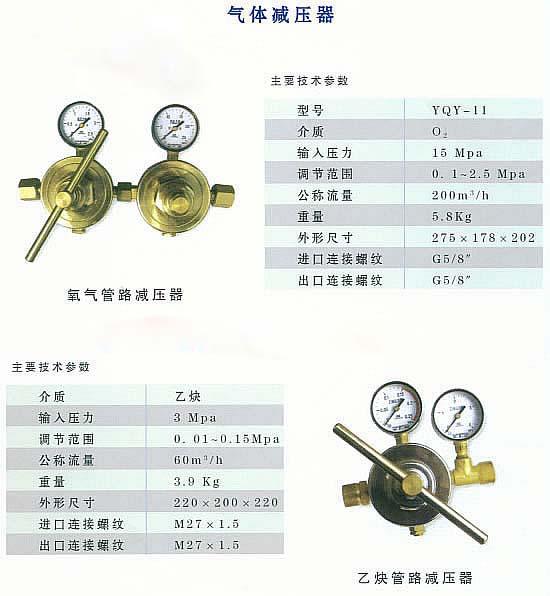 供应管路气体减压器气体管路减压阀气体调节阀