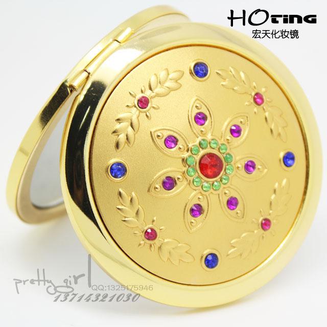 復(fù)古古銅合金化妝小鏡子雙面折疊圖片/復(fù)古古銅合金化妝小鏡子雙面折疊樣板圖 (2)