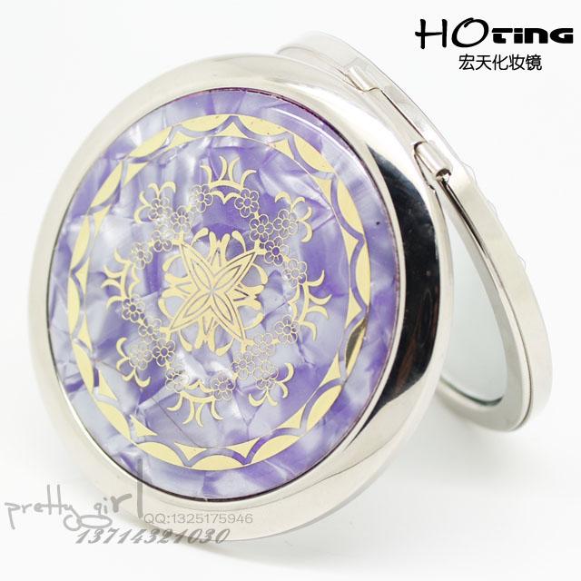 供應*貝殼化妝鏡子隨身鏡可打LOGO