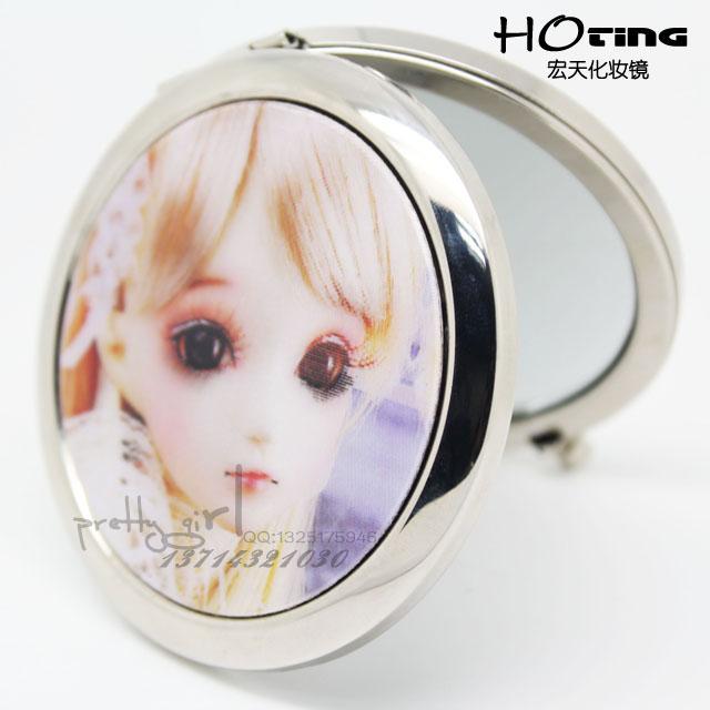 供應(yīng)化妝鏡梳妝鏡70MM雙面可愛鏡子
