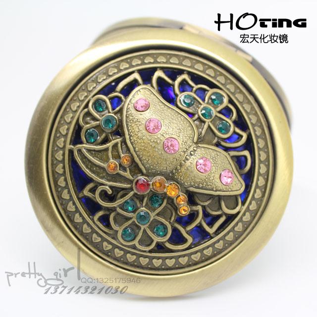 鏤空雕花化妝鏡折疊雙面便攜鏡女生隨身鏡