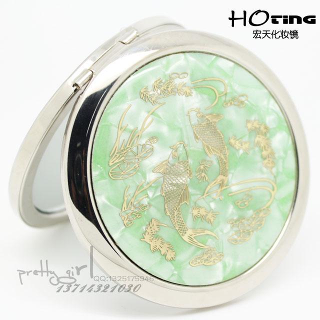 供應*貝殼化妝鏡子隨身鏡可打LOGO