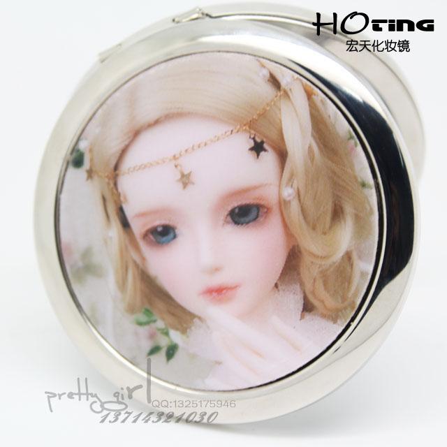 供應(yīng)化妝鏡梳妝鏡70MM雙面可愛鏡子