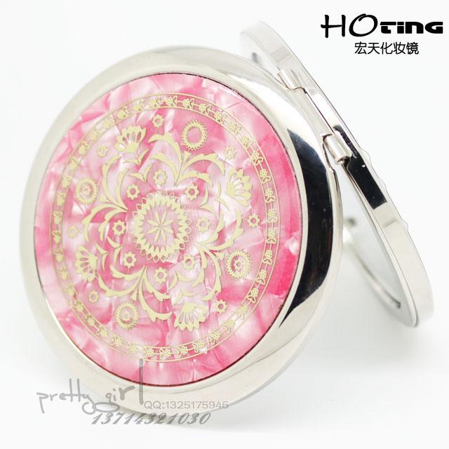 供應(yīng)天然貝殼化妝鏡便攜隨身折疊鏡