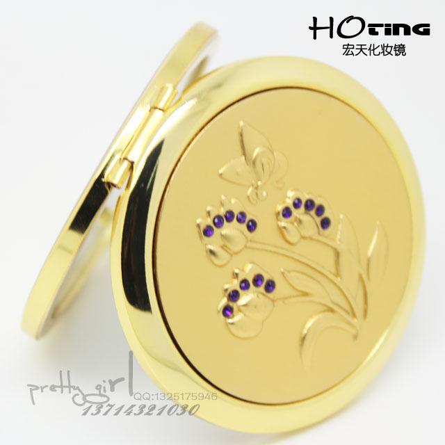 復(fù)古古銅合金化妝小鏡子雙面折疊圖片/復(fù)古古銅合金化妝小鏡子雙面折疊樣板圖 (3)