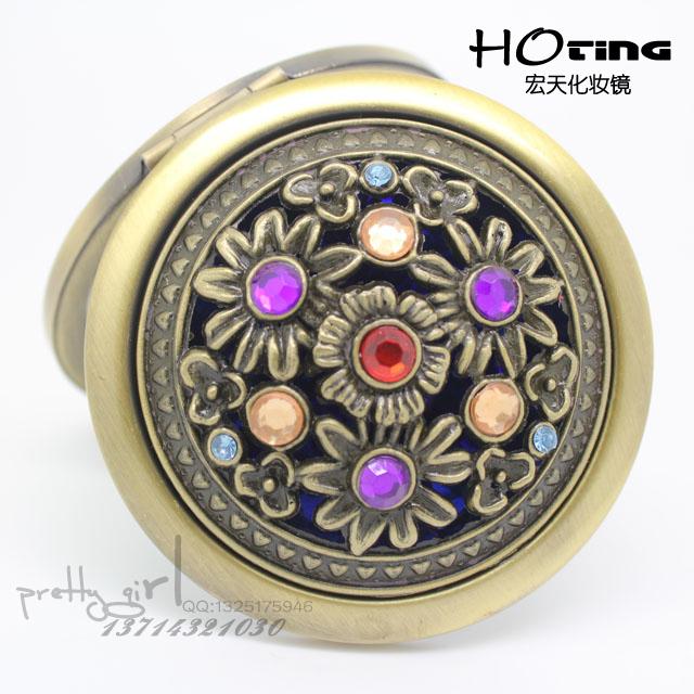 鏤空雕花化妝鏡折疊雙面便攜鏡女生隨身鏡