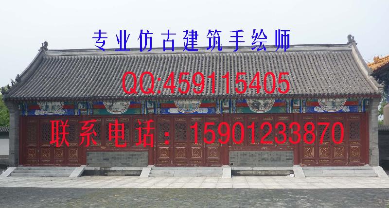 供應(yīng)提供專業(yè)墻體手繪彩繪仿古建筑手繪 雕塑貼金銀箔貼畫 彩繪