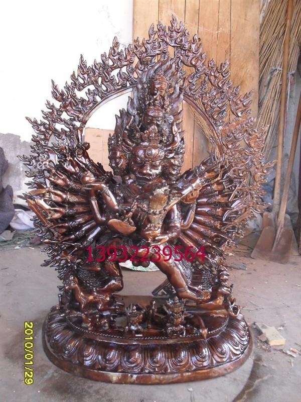 供應(yīng)銅雕藏佛批發(fā)吉祥天母銅雕度母白度母綠度母密宗佛像三面六臂佛像批發(fā)