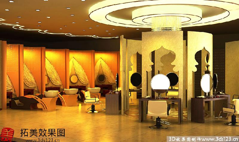 衡陽美容美發(fā)店效果圖發(fā)廊美體水療吧美甲店效果圖制作