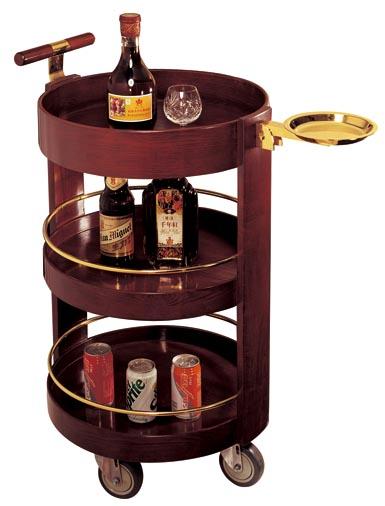 供應(yīng)酒店錐腳酒水車/賓館日式酒水車/圓形酒水車/錐腳酒水車廠家