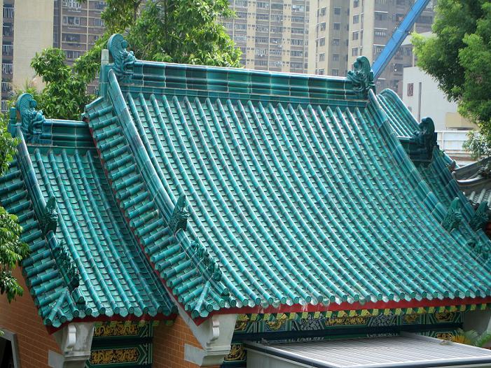 復(fù)古冬瓜青琉璃瓦圖片