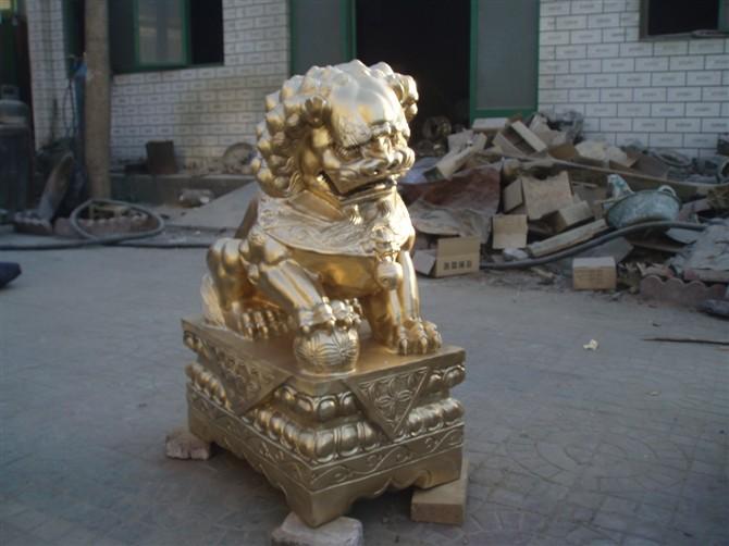 供應(yīng)工藝品銅雕小門獅子