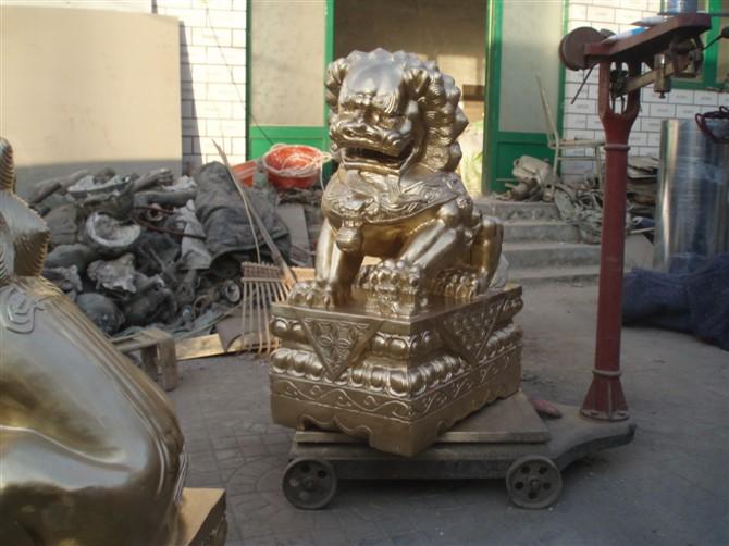 工藝品銅雕小門獅子圖片