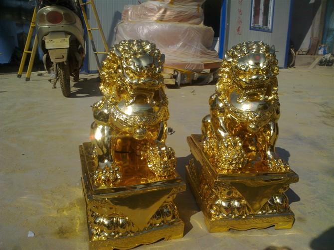 供應(yīng)工藝品銅雕小門獅子