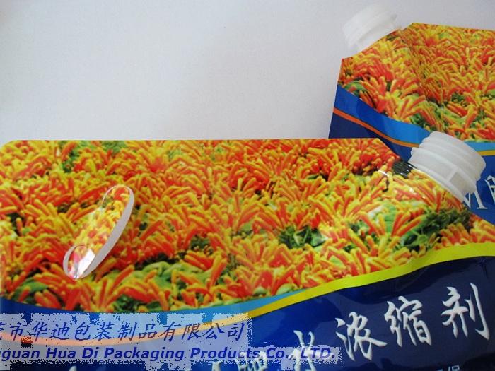 供應(yīng)4KG液體自立包裝袋 東莞華迪專(zhuān)業(yè)液體包裝袋生產(chǎn)廠家