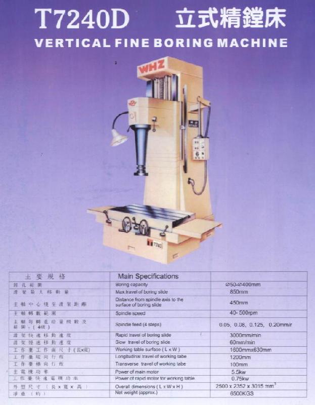 供应芜湖恒升D7240立式精镗床图片